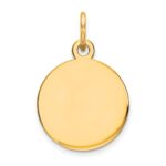14K Plain .027 Gauge Round Engravable 11mm Disc Charm