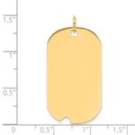 14k Plain .013 Gauge Engravable 34x19mm Dog Tag with Notch Disc Charm - Image 2