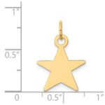 14K Plain .009 Gauge Engravable Star 17x15mm Disc Charm - Image 2
