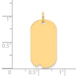 14k Plain .035 Gauge Engravable 25x13mm Dog Tag with Notch Disc Charm - Image 2