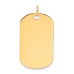 14k Plain .035 Gauge Engraveable 28x17mm Dog Tag Disc Charm - Image 2
