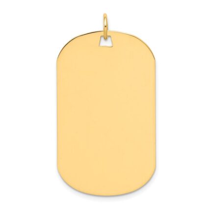 14k Plain .018 Gauge Engraveable 37x22mm Dog Tag Disc Charm