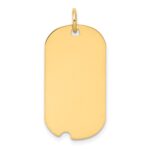 14k Plain .027 Gauge Engraveable 26x15mm Dog Tag with Notch Disc Charm