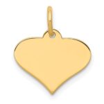 14k Plain .013 Gauge Engraveable Heart 12x14mm Disc Charm