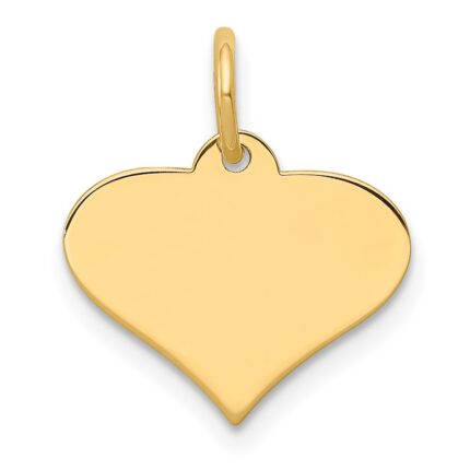 14k Plain .013 Gauge Engraveable Heart 12x14mm Disc Charm