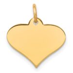 14k Plain .011 Gauge Engraveable Heart 13x16mm Disc Charm