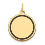 14k with Black Enamel Edge .027 Gauge Round Engravable 17mm Disc Charm