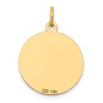 14k with Black Enamel Edge .027 Gauge Round Engravable 17mm Disc Charm - Image 4