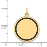 14k with Black Enamel Edge .027 Gauge Round Engravable 19mm Disc Charm - Image 3