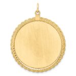 14k Plain .013 Gauge Round Engravable 36.6x34.9mm Disc with Rope Edge Charm - Image 3