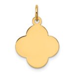 14k Plain .027 Gauge Engravable Quatrefoil 17x15mm Disc Charm - Image 4