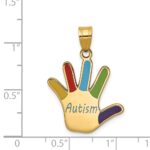14k Enameled AUTISM Handprint Pendant - Image 4