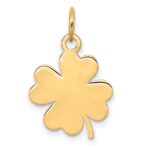 14k Plain .018 Gauge Engravable Clover 16x13mm Disc Charm