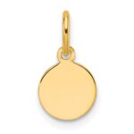 14k Plain .011 Gauge Round Engravable 7.5mm Disc Charm