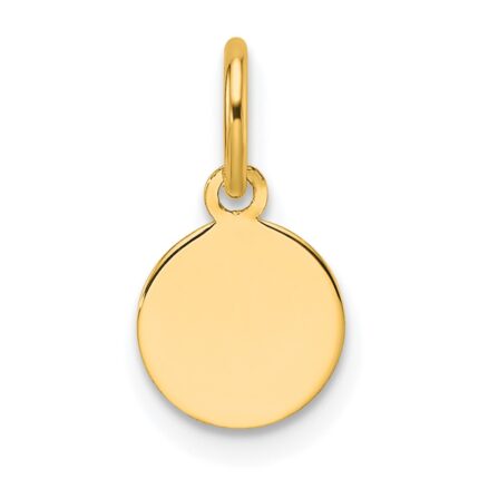 14k Plain .009 Gauge Round Engravable 7.5mm Disc Charm