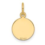 14k Plain .018 Gauge Round Engravable 10.6mm Disc Charm - Image 2