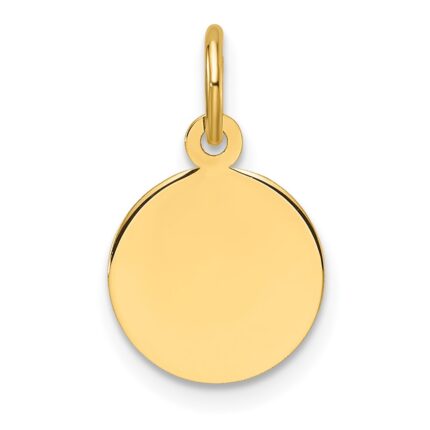 10k Plain .018 Gauge 10.6x10.6mm Circular Engravable Disc Charm