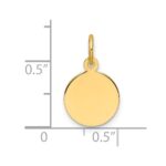 14k Plain .013 Gauge Round Engravable 10.6mm Disc Charm - Image 4