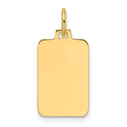14k Plain .009 Gauge Engravable Rectangular 15.4x10.5mm Disc Charm