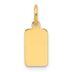 14k Plain .013 Gauge Engravable Rectangular 10.3x6.3mm Disc Charm