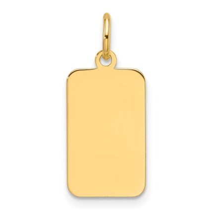 14k Plain .027 Gauge Engravable Rectangular 15.5x9.4mm Disc Charm