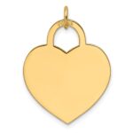 14k Plain .013 Gauge Engravable Heart 20.4x21.3mm Disc Charm - Image 3