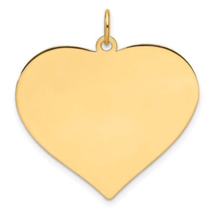 14k Plain .013 Gauge Engraveable Heart 25.7x28.9mm Disc Charm