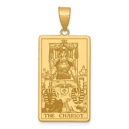14ky The Chariot Tarot Card Pendant