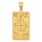 14ky Wheel of Fortune Tarot Card Pendant
