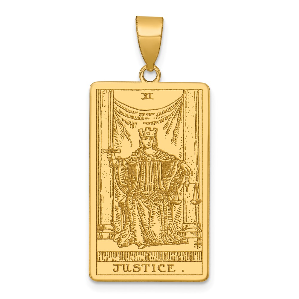 XM721.jpg 14ky Justice Tarot Card Pendant - Image 1