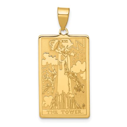 14ky The Tower Tarot Card Pendant