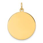 14k Plain .013 Gauge Round Engravable Disc Charm