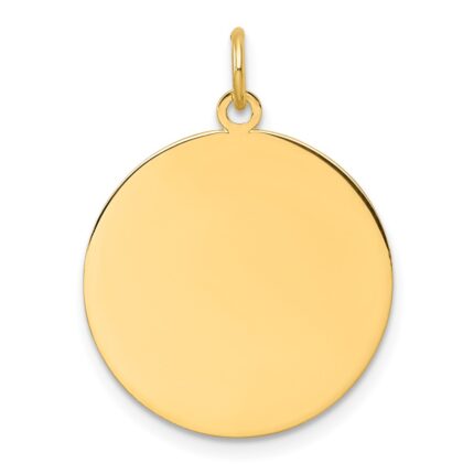 14k Plain .013 Gauge Round Engravable Disc Charm