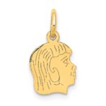 14k .011 Depth Engravable Girl Head Charm