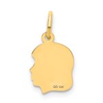 14k .011 Depth Engravable Girl Head Charm - Image 3