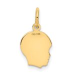 14k .011 Depth Engravable Boy Head Charm - Image 4