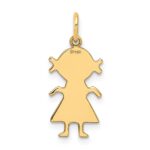 14k .011 Depth Engravable Girl Charm - Image 3