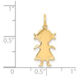14k .011 Depth Engravable Girl Charm - Image 4