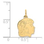 14k .011 Depth Engravable Girl Head Charm - Image 3