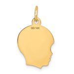 14k .011 Depth Engravable Boy Head Charm - Image 4