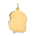 14k .013 Depth Engravable Girl Head Charm - Image 4