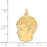 14k .013 Depth Engravable Boy Head Charm - Image 3