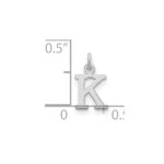 Sterling Silver Rhodium-plated Letter K Initial Charm - Image 2