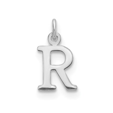 Sterling Silver Rhodium-plated Letter R Initial Charm