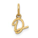 14KY Upper case Letter D Initial Charm