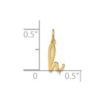 14KY Lower case Letter H Initial Charm - Image 4