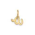 14KY Lower case Letter W Initial Charm - Image 3