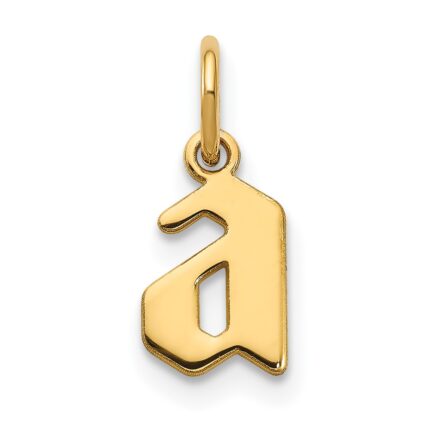 14KY Lower case Letter A Initial Pendant