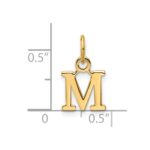 14ky Cutout Letter M Initial Pendant - Image 4