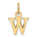 14ky Cutout Letter W Initial Pendant